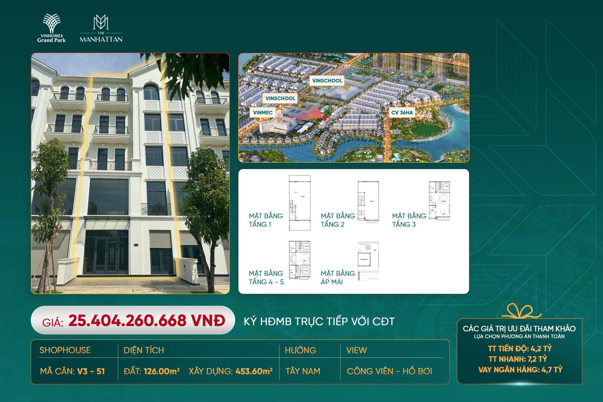 Ưu đãi mua nhà phố V351
